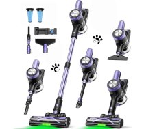 SUXIANGVAC akumulatora putekļsūcējs 48 KPa/500 W/55 min, bezvadu putekļsūcējs ar uzlādes staciju pie sienas, pašpietiekams, LED displejs, birste pret sapīšanos, mājdzīvnieku matiem, paklājiem, cietajām grīdām
