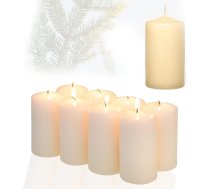 Candelo komplekts ar 8 pīlāru svecēm Ziemassvētku sveces Šampanietis 5,8 cm x 12 cm Adventes sveces Ziemassvētku dekorēšana Ziemassvētku sveces Adventes vainagam