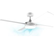 Cecotec EnergySilence Aero 5200 White Line griestu ventilators ar tālvadības pulti, taimeri un LED apgaismojumu, 60 W, vara motors, 132 cm (52 collas), 4 lāpstiņas, 3 ātrumi, ziemas funkcija