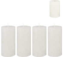 Candelo 4 sveču komplekts Ambiente Rustic Pillar Candlo - balta - liela svece 12 cm - ilgs degšanas laiks aptuveni 54 stundas Ziemassvētku sveces Adventes vainagam
