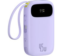 Powerbank 20000mAh 45W ar displeju USB-C Lightning kabelis EnerFill FC31 - violets