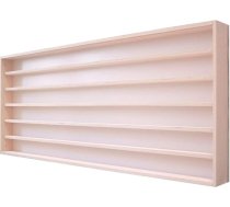 Alsino H0 V-130.6A Vitrīna Sienas plaukts Koka plaukts Piekaramais vitrīnas skapis 130 x 58 x 8,5-6 nodalījumi ar rievām un akrila stikla paneļiem