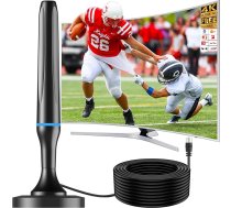 DVBT2 antena, DVB-T/DVB-T2 antena, spēcīgāka stieņa antena digitālajai televīzijai/Digitālā TV/DAB radio/DVB-T2 uztvērēja stick, maksimāla signāla kvalitāte, ar magnētisko pamatni, 3 m kabelis