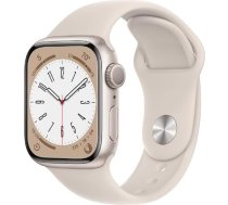 Apple Watch Series 8 (GPS, 41 mm) Starlight alumīnija korpuss ar Starlight sporta lentu, viens izmērs (atjaunots)