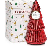 Ziemassvētku eglītes formas aromātiskā svece dāvana Ziemas brīvdienu dzīvsudraba stikla koka svece 8oz