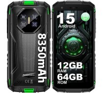 DOOGEE Fire 3 Āra viedtālrunis Android 15, 8350mAh, 12GB RAM + 64GB ROM/2TB Āra mobilais tālrunis bez līguma, Octa Core, 13MP + 8MP, 5,5 collu būvlaukuma mobilais tālrunis, IP68 ūdensizturīgs/NFC/Face ID