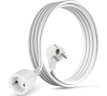 CILIA pagarinātājs 250V/16A 3680W ar Schuko kontaktdakšu 90° F tipa - pagarinātājs ar zemējuma aizsardzību, aizsardzība pret triecieniem, piemērots mājsaimniecībai / birojam (TV, dators, projektors, sadzīves tehnika) (SH-16-White, 3m)
