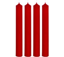 Galda sveces, galda sveces, sveces, galda sveces, 4 sveces sarkanā krāsā, izmērs: augstums x diametrs aptuveni 17 x 2 cm.
