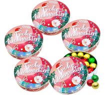 5 OYOY dāvanu kastīšu komplekts Ziemassvētki, pildīts ar Ziemassvētku šokolādi, konfekšu kastīte ar 200 g šokolādes bumbiņām Ziemassvētki I Ideāli piemērots kā neliela dāvana kolēģiem I Dāvanu kaste