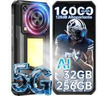 OUKITEL WP56 āra mobilais tālrunis 5G - 16000 mAh āra viedtālrunis Android 15, 32GB RAM + 256GB ROM, 6,8 collu FHD+ 120Hz būvlaukuma mobilais tālrunis ar 128 dB skaļruni un 1000 lūmenu kempingā