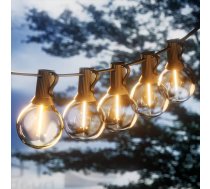 LED pasaku gaismas āra apgaismojums 60 m, G40 āra apgaismojuma spuldzes, 100 + 4 plastmasas spuldzes, ūdensizturīgas IP44, iekštelpu, dārza, terases, viesību, kafejnīcu, 2700 K silti balta (2 x 30 m)