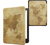 kwmobile Flip Case saderīgs ar Amazon Kindle Paperwhite (2024)/Colorsoft Case - eReader Case - Travel Vintage Brown Light Brown