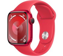 Apple Watch Series 9 GPS + Cellular, 41 mm alumīnija korpuss (prece) Sarkans, Sporta aproce (prece) Sarkana - S/M (Atjaunots)
