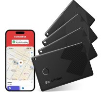 SwitchBot Wallet Tracker karte, 4 eksemplāru iepakojums, AirTag karte, saderīga ar Apple Find My (nedarbojas ar Android), izsekotājs ar līdz pat 3 gadu akumulatora darbības laiku (nav uzlādējams), ūdensizturīgs IP67