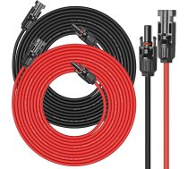 Saules kabelis 6 mm² 15 m x 2 Saules pagarināšanas kabelis ar saules kontaktdakšu, saules fotoelementu pagarināšanas kabelis saules paneļiem Balkona elektrostacijas saules kabelis (2-20 m, 4 mm2, 6 mm2)