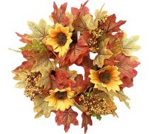 30 cm rudens vainags, rotangpalmas Kürbis Ahornblatt Beere Türkranz, Künstliche Ahornblätter Beeren Granatäpfel Türkranz, Rattan Kürbis Ahornblatt Beere, Herbstkranz Haustür für Tisch Außen