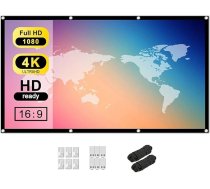 60 collu 16:9 HD projekcijas ekrāns iekštelpās ārā Pārnēsājams salokāms ekrāns Projektora ekrāns mājas kinozāles atbalstam Divpusēja projekcija - sabiezināts mīksts aizkars