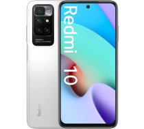 Xiaomi Redmi 10 2022 viedtālrunis ar NFC, balts, 4 GB 64 GB, 6,5 collu 90 Hz FHDplus DotDisplay, četras 50 Mpx AI kameras, 5000 mAh akumulators