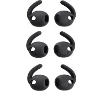 3 pāri silikona ausu āķu Samsung Galaxy Buds3 (SM-R50), mīkstas, neslīdošas austiņas Galaxy Buds3 (melnas)