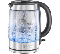 Russell Hobbs Clarity 20760-57 Stikla tējkanna [Brita ūdens filtra Maxtra+ ieliktnis] (1 L + 0,5 L filtra ieliktnis, 2200 W, LED apgaismojums, iekļauts filtra kārtridžs, kaļķakmens filtrs, kārtridža maiņa)