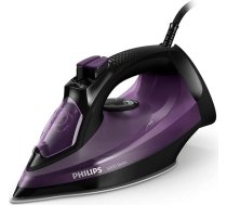 Philips 5000 sērijas tvaika gludeklis - 2400 W, konstanta tvaika jauda 45 g/min, tvaika padeve 180 g, vertikālais tvaiks, SteamGlide Plus vienīgā plate, melns/violets (DST5030/80)