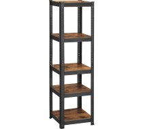 SONGMICS stāvošs plaukts, grāmatu plaukts, uzglabāšanas plaukts, 5 plaukti, regulējams, 37 x 37 x 150 cm, maksimālā slodze 400 kg, paredzēts virtuvei, viesistabai, Vintage Brown/Black GLR037B01