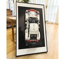 Sienas tāfele Lego Technic Porsche 911 RSR 42096 konstruktora komplektam, dekoratīvie gleznojumi pieaugušajiem, sienas tāfele Lego modeļu automašīnām, dāvanas Lego mīļotājiem, izmērs: 75 x 45 cm