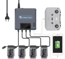 Multi lādētājs DJI Mavic Air 2 (nav saderīgs ar Mavic Air), paralēla vienlaicīga uzlādes stacija Rapid Balance Dock Station lidojuma baterijām, kontrolieriem, tālruņiem, planšetdatoriem.