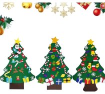 3ft DIY filca dekoratīvo sienas piekaramo Ziemassvētku eglīšu komplekts, filca Ziemassvētku eglīte bērniem, ornaments Ziemassvētku sienas piekaramais dekors, ideāli piemērots mājas/durvju/sienas piekaramo dekoru dekorēšanai A+B+C