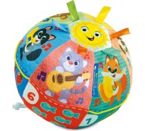 Clementoni Baby Ball Plays and Sings - auduma muzikālā bumba Mīksts itāļu valodas skaļrunis Māca dzīvnieku skaitļus un rīkus Rāpošana Bērnu rotaļas 6 mēnešu aktivitāšu centrs Mazgājams 17983