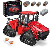 Mould King 18020 Technology Tālvadības vadības traktoru konstruktoru komplekts, MOC elektriskais Quadtrac 600 kāpurķēžu traktors, smagais celtniecības transportlīdzeklis, traktors, stiprinājuma bloki, rotaļlieta bērniem