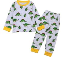 Bērnu zēni meitenes Ziemassvētku apģērbu komplekts toddler rudens kokvilnas polka dot dinozauru garām piedurknēm bikses komplekts apģērbs gudrs bērni Ziemassvētku apģērbs A-227