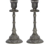 BSTKEY 2 metāla svečturu komplekts, dekoratīvie svečturi, dekoratīvie svečturi, svečturi, galda dekori, augstums 19 cm (antīkā bronza)