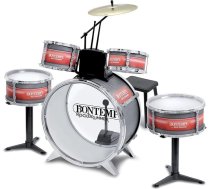 Bontempi 51 4830 Bungu komplekts 6 gab., metāliski sudraba krāsā, ar tabureti, daudzkrāsains