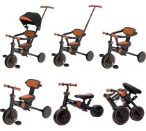 vickey 6-in-1 bērnu trīsritenis 1-6 gadiem, līdzsvara velosipēds, trīsritenis, staiguļslidotājs ar stūres stieni, stūres sistēmu, stieni, riteņu sajūgu, noņemamiem pedāļiem un regulējama augstuma sēdekli + saulessargs, melns
