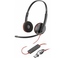Poly Blackwire 3220 stereo usb-c austiņas + usb-c/a adapteris 8x228a