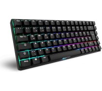 Sharkoon Skiller SGK50 S3 PBT Black, RGB spēļu tastatūra, Gateron G PRO 3.0 Yellow, 75% izkārtojums