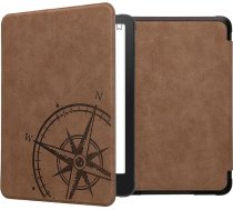 kwmobile Korpuss saderīgs ar Amazon Kindle Paperwhite (12th Gen 2024) / Kindle Colorsoft - mākslīgās ādas aizsargvāciņš - Compass Vintage Brown