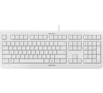 CHERRY KC 1000 vadu tastatūra, ES izkārtojums (QWERTY), Plug & Play caur USB portu, plakana konstrukcija, klusa taustiņu darbība, balta/pelēka krāsa