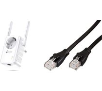 TP-Link TL-WA860RE WLAN retranslators ar ligzdu un Amazon Basics Ethernet tīkla kabelis, RJ45, Cat6, 3 m, 1000Mbps