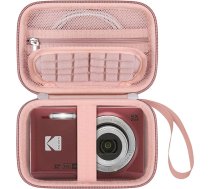 Elonbo Kameras somiņa Kodak PIXPRO FZ55 un FZ53, FZ45 un FZ43 16MP digitālajai kamerai, rozā zelta + rozā zelta iekšpuse, kabatas organizators
