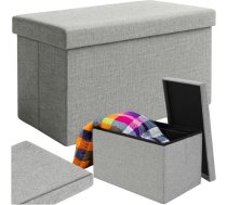 Pufs no pelēka auduma 60x30x30 cm 25996