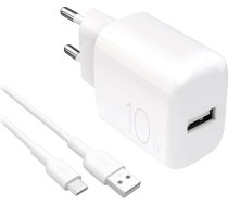 Puro PROLITE 10W USB-A tīkla lādētājs ar USB-A - USB-C 1,2 m kabeli - balts