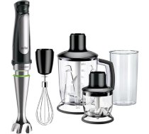 Braun MultiQuick 7 MQ 7045X rokas blenderis - biezeņa stienis ar noņemamu nerūsējošā tērauda maisīšanas pamatni ar ActiveBlade tehnoloģiju vissmagāko sastāvdaļu biezeņa pagatavošanai, ieskaitot 4 daļu piederumu komplektu, 1000 W, melns.