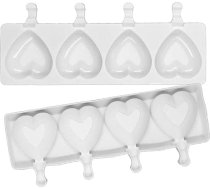 Sirds ledus konfektes veidne, dobumi, saldējuma veidnes, 3D sirds forma, ledus konfektes veidne, silikona veidne, mājas saldējuma, biezeņa, jogurta veidnes (balta)