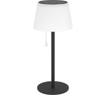 EGLO Scordiano Saules galda lampa, āra galda lampa ar akumulatora bateriju un izvelkamo slēdzi, bezvadu saules lampa izmantošanai ārpus telpām, melna tērauda krāsa, balta plastmasas krāsa, silti balta - auksti balta, IP44