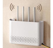 PZPIUGY Bezvadu WiFi maršrutētāju glabāšanas kastes Kabeļu vadu turētājs Sienas piekaramais spraudņu dēļu glabāšanas plaukts Maršrutētāja plaukts Sienas WiFi maršrutētājs (30 x 6 x 22 cm)