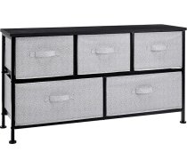 Amazon Basics drēbju skapis ar 5 īpaši platām auduma atvilktnēm, melns.