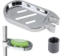 22mm dušas sliedes ziepju turētājs Clip On Vannas istabas ziepju trauks Sienas dušas ziepju paplātes klips Ērts regulējams cauruļu / cauruļu / stieņu / stieņu / stieņu / stieņu / vannas istabas virtuves izlietnes sīkrīks