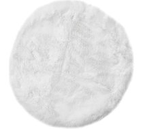 andiamo Cingoli sēdekļa spilvens, mākslīgās kažokādas krēsla spilvens kā dekoratīvs dzīvojamās istabas vai krēsla spilvens, mājīgs sēdekļa spilvens, krēsla dekoratīvais spilvens, diametrs 40 cm, apaļš, 4 gabali, balts